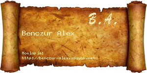 Benczur Alex névjegykártya